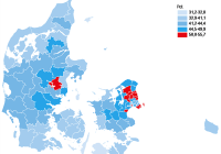 A-indkomst pr.kommune, Graf: Danmarks Statistik