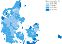 Aldersfordling på kommuner, kort: Danmarks Statistik
